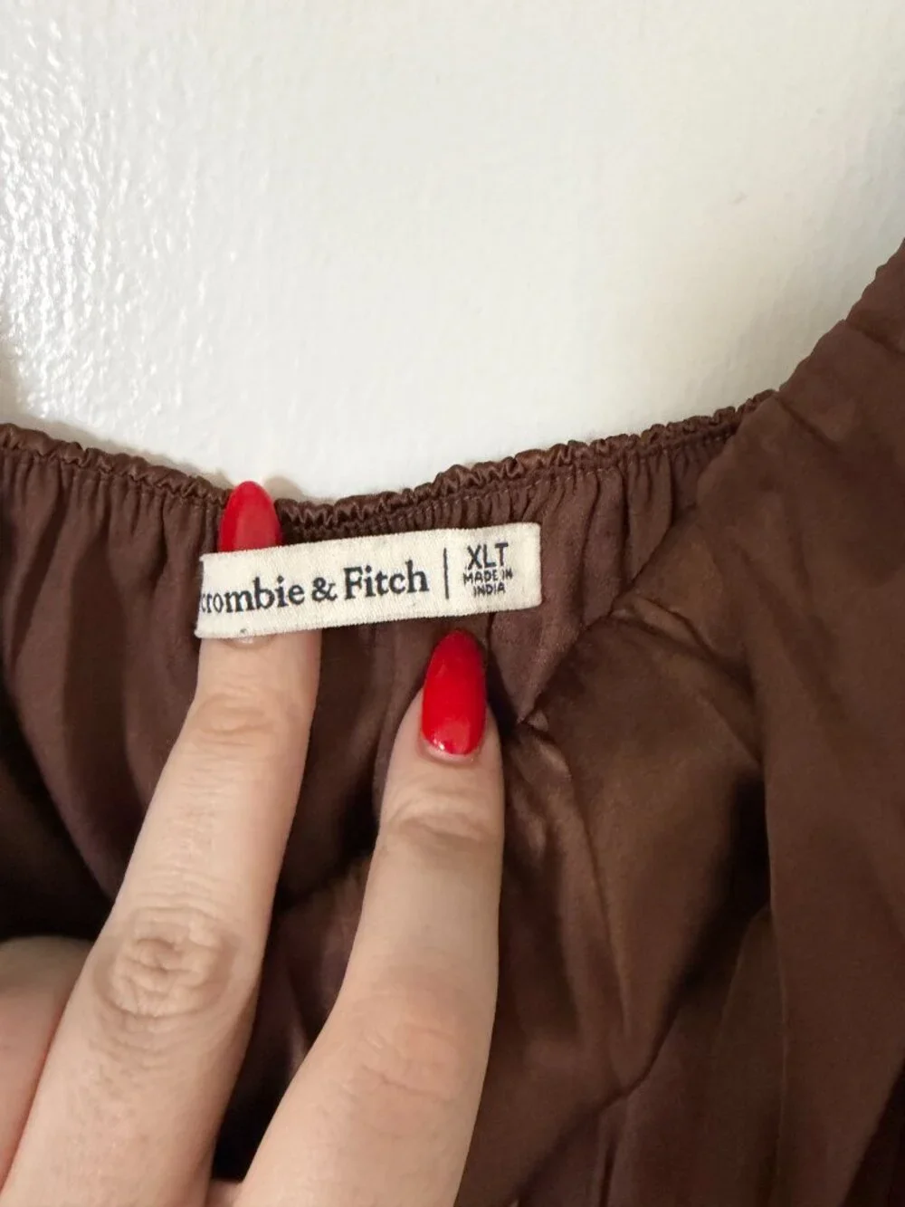Abercrombie & Fitch Brown Satin Maxi Dress XLT